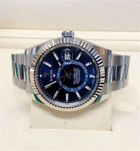 rolex sky blue dial|Rolex sky dweller price uk.